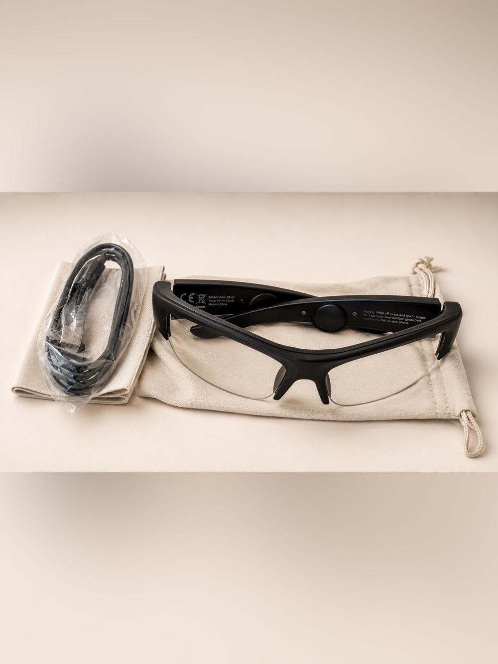 Bluetooth Smart Glasses w/ Open Ear Audio, Voice Control, and Built-in Speaker